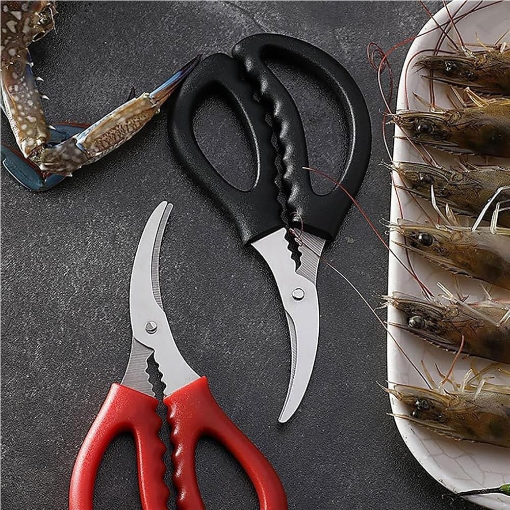 Kitchen Scissors, Household Seafood Lobster And Crab Strippers, Shop And Restaurant Tools.(Black)