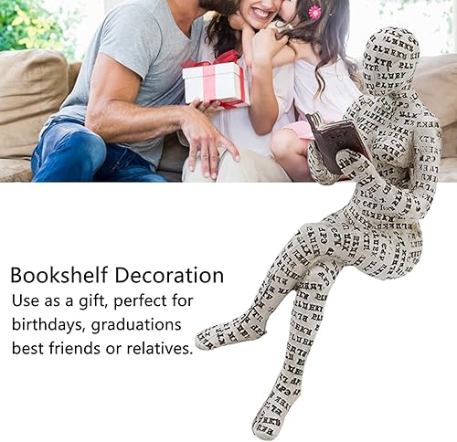 Vista 5 de Focket Figura de mujer de lectura, exquisita pulpa para mujer, decoración de estantería de lectura, estatua de pensador, varios esculturas