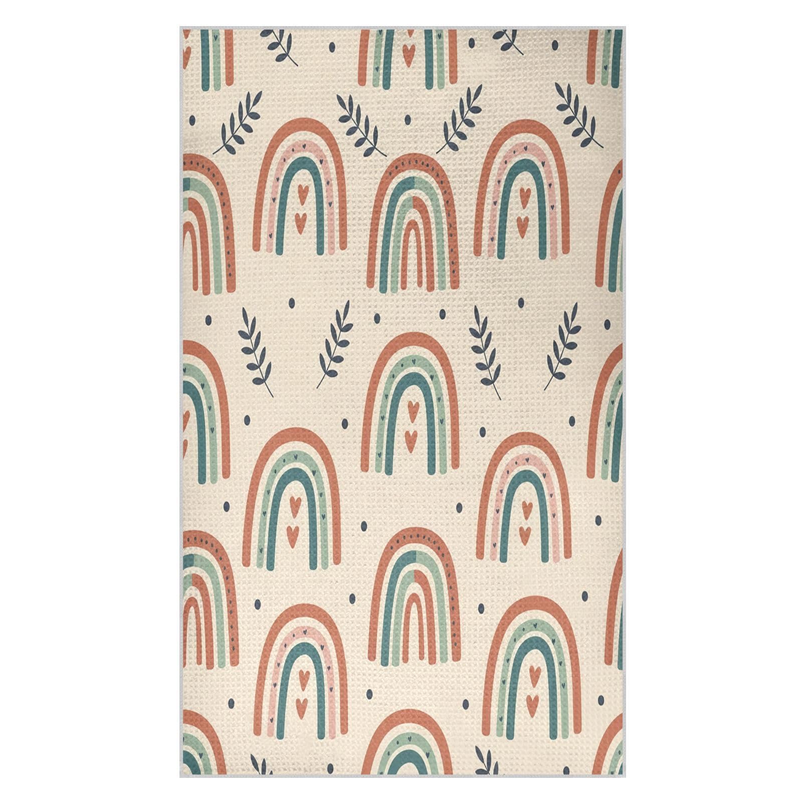 BURSTDDY Cartoon Rainbow Kitchen Towels,Absorbent Dish Towels 1 Pack