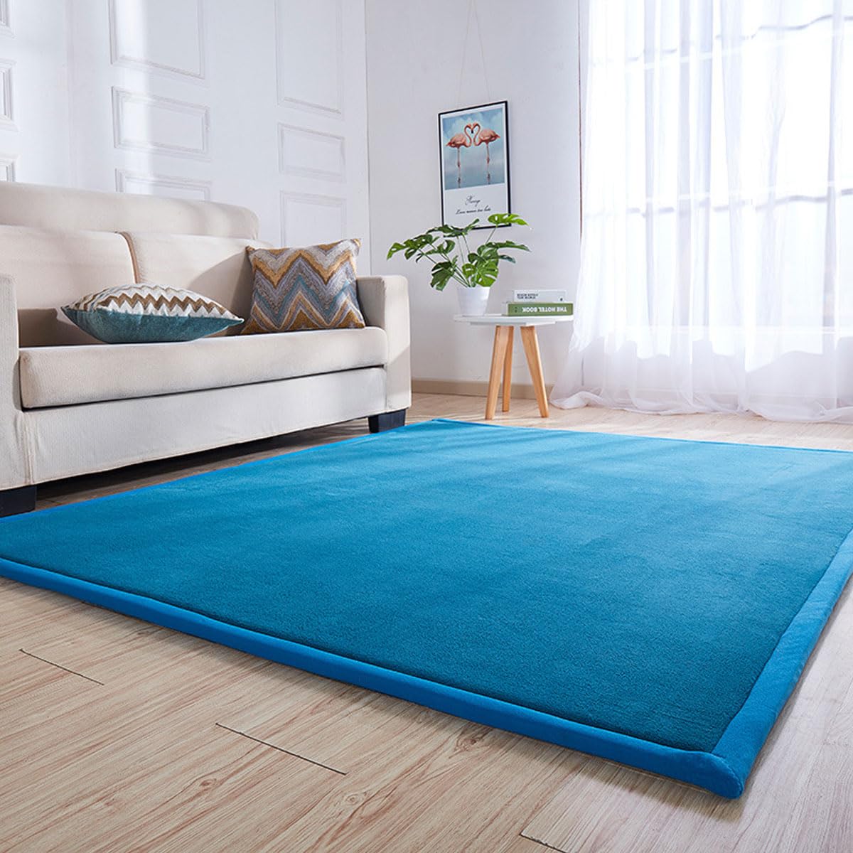Single tree forest Large Area Rug, 2cm Thick Kids Carpet-Steel Blue-200 * 300cm