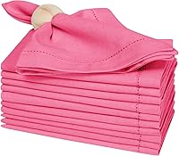 Vista 19 de Servilletas de lino y algodón de 18 x 18 pulgadas natural con vainica, servilletas de boda, servilletas de cóctel, servilletas de tela, servilletas