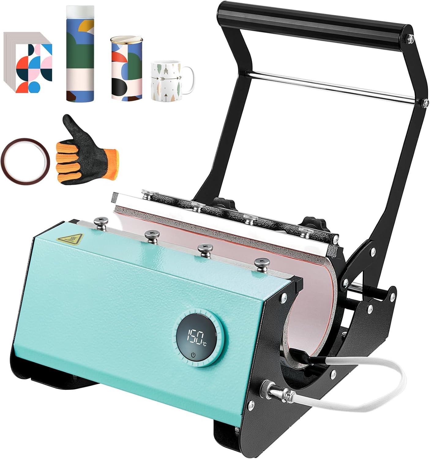 Prensa Térmica para Tazas Happybuy 11-30oz, Sublimación, Verde