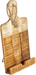 Creative Co-Op Distressed White Dipped Wood Tablet Holder