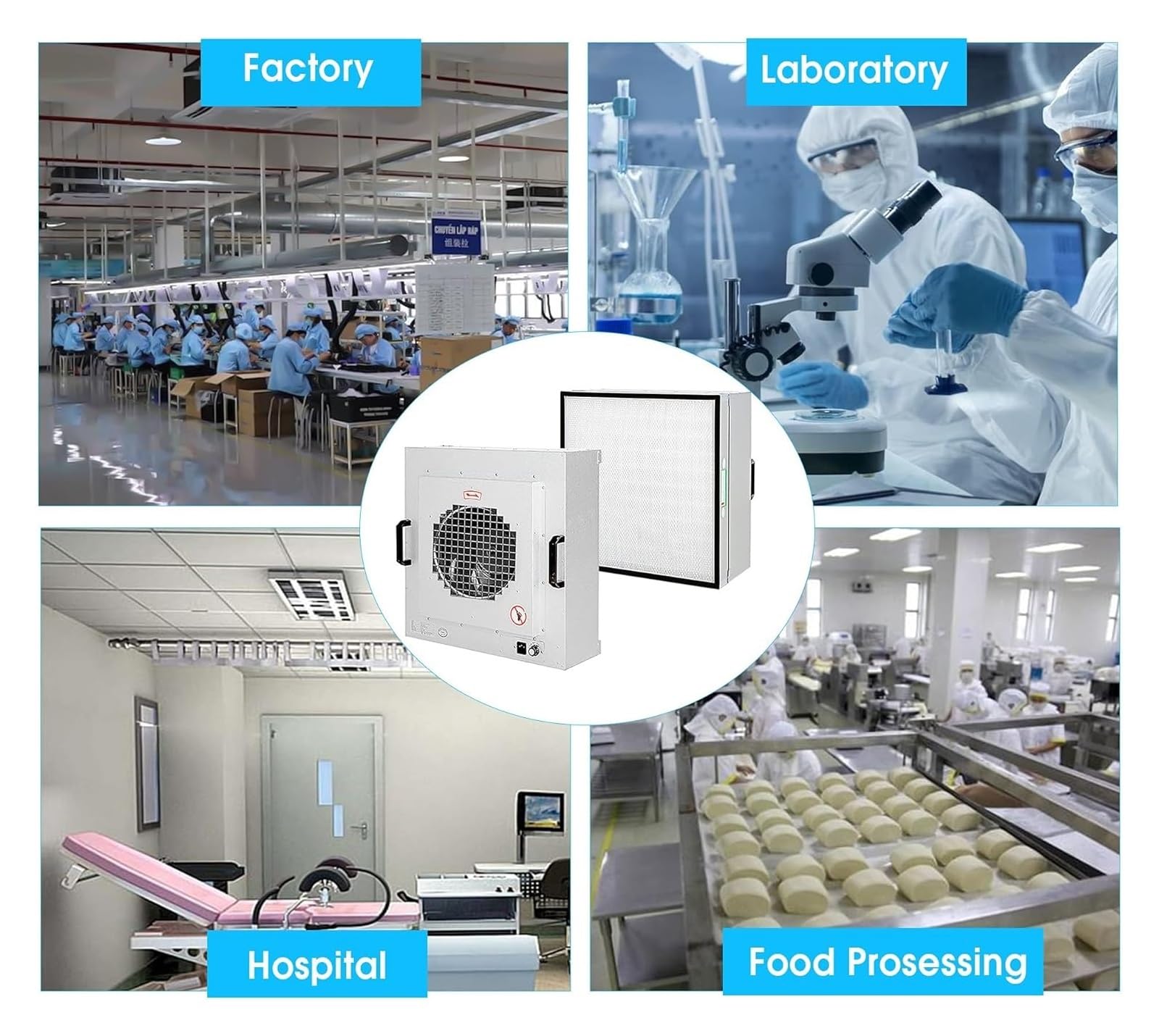 Cappa a flusso laminare Premium 220V 50Hz - filtro Hepa H13, classe 100 - soluzione ideale per il laboratorio e l’industria
