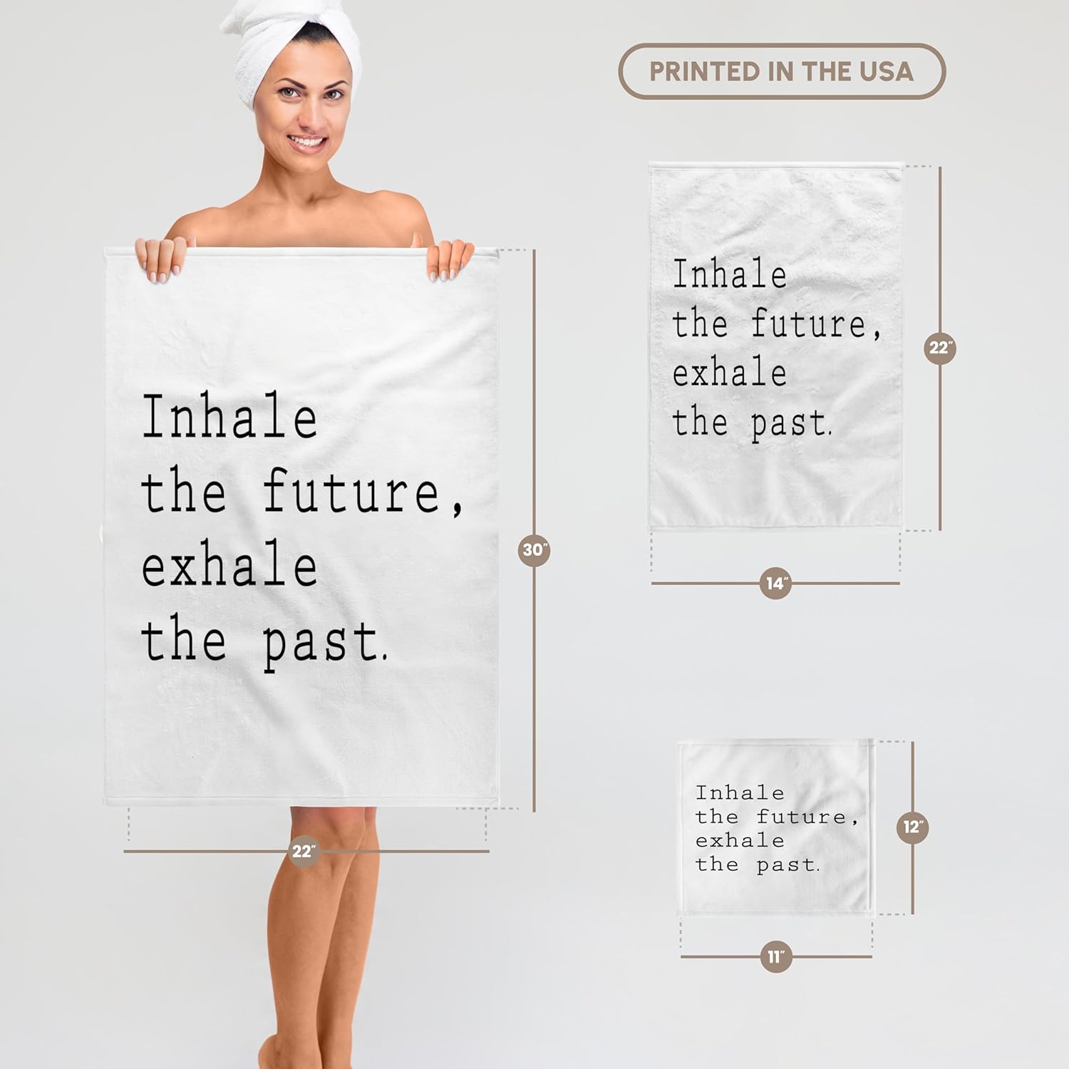 3dRose Inhale THE Future, Exhale THE Past. 22x30 Bath Hand Pool Towel