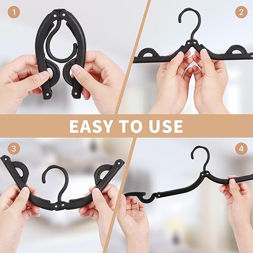 Miniatura 4 de 24 perchas de viaje, perchas plegables portátiles, perchas plegables ligeras, antideslizantes, accesorios de viaje para ropa, perchas plegables