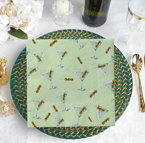 JWJ A Tini Bit Older Birthday Decorations Napkins - Martini Cocktail Napkins, 50 Count