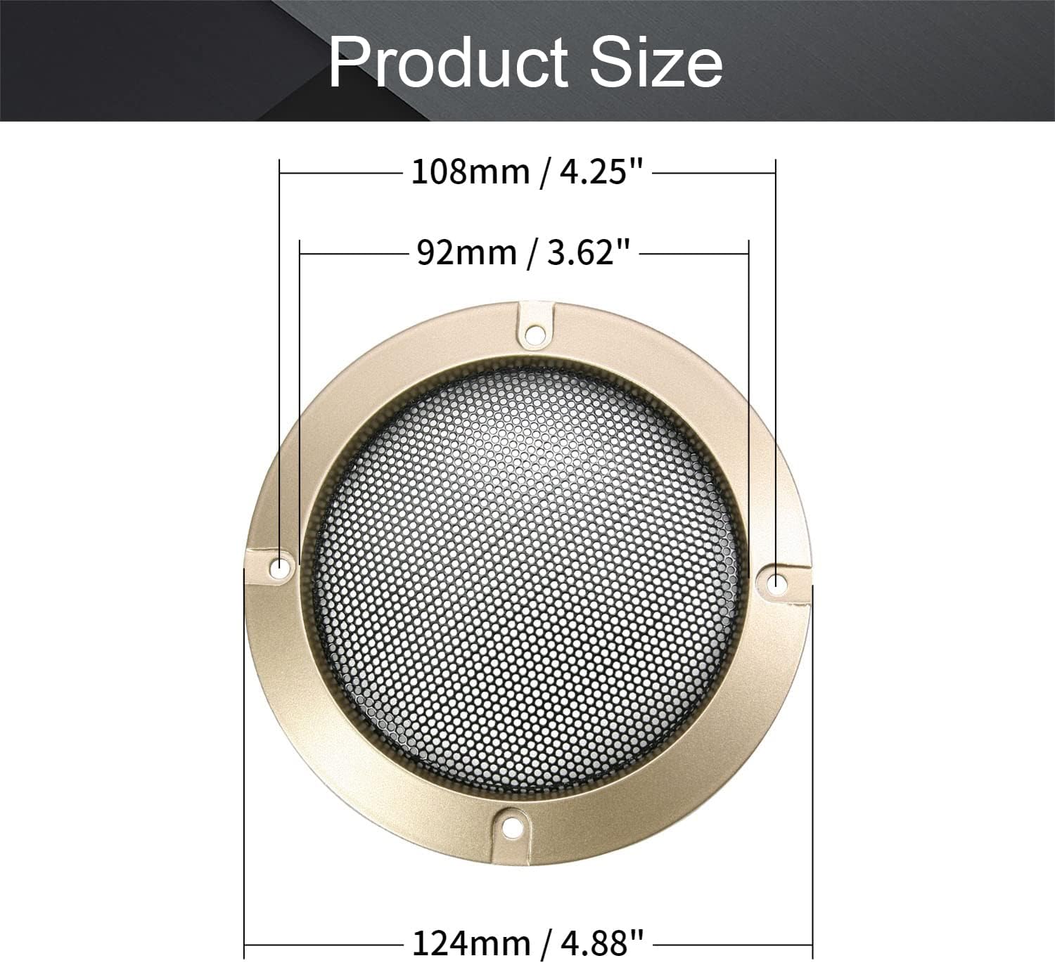 Fielect 4Pcs 5inch Speaker Grill Cover Mesh Speaker Grill Decorative Circle Subwoofer Guard Protector Cover Audio Accessories