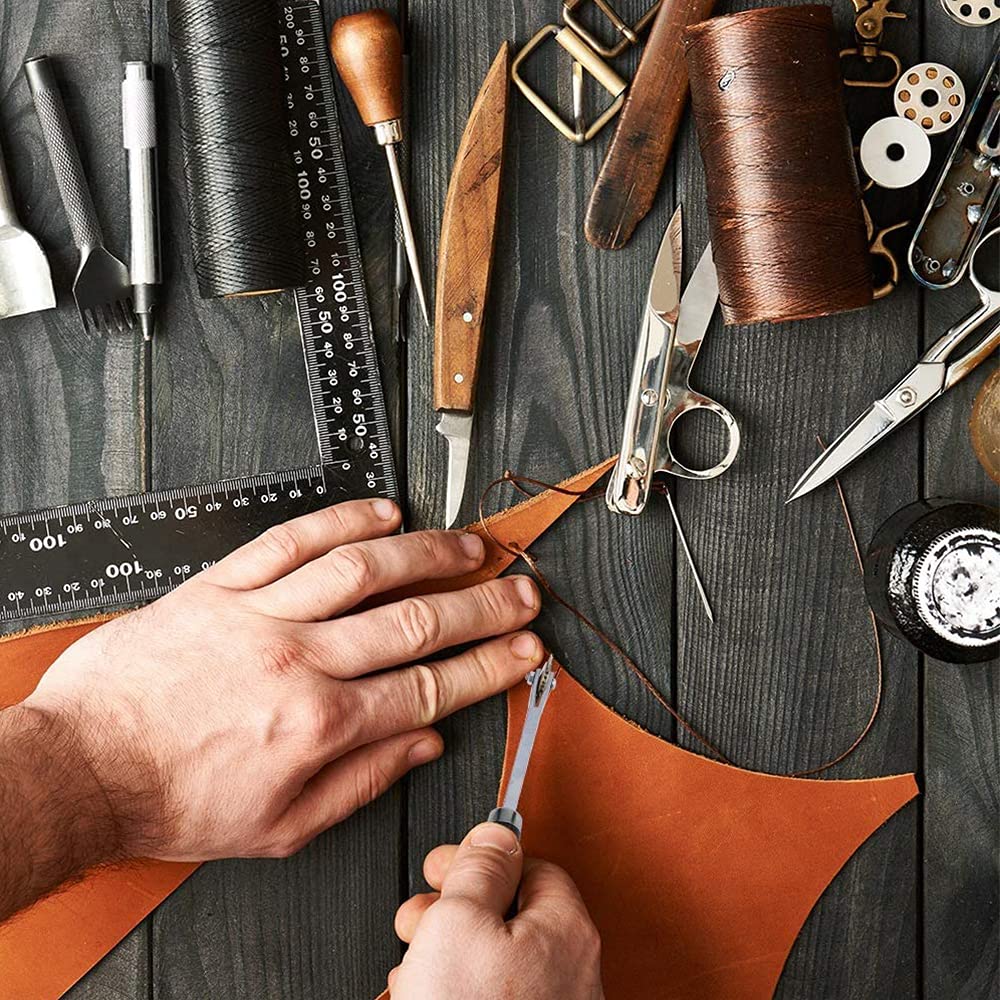 2 Roues à Traçage Pour Couture - Outil De Marquage Pour Cuir, Tissu Et Papier, Manche En Bois