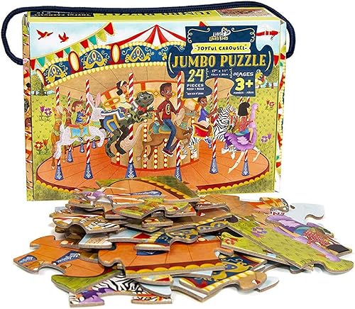 Upbounders - Joyful Carousel - Rompecabezas para principiantes de 24 piezas para niños pequeños de 3 a 5 años, rompecabezas preescolar con niños