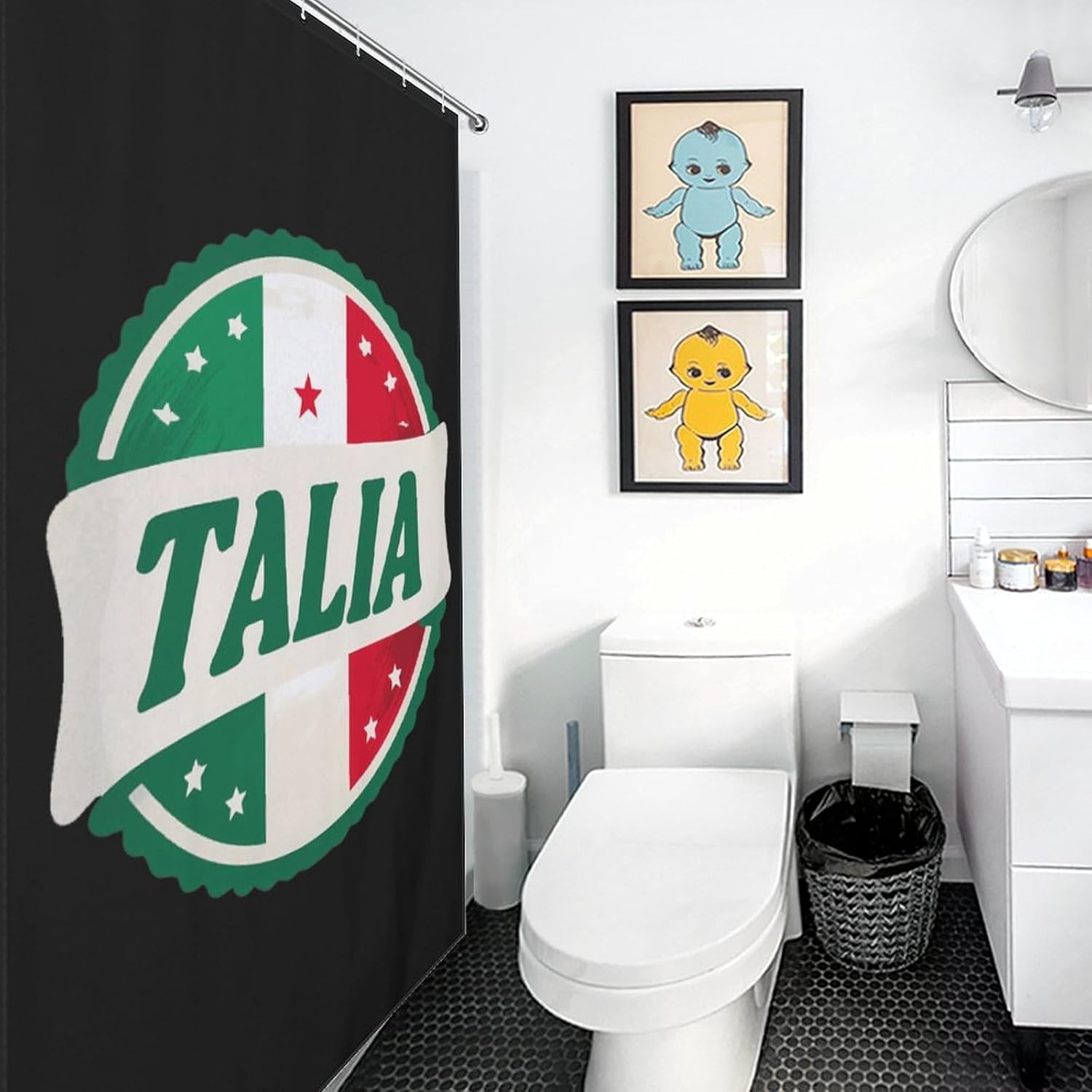Italy Italia Italian Flag Shower Curtain 46.85x70.87Inch（119x180cm） Polyester Bath Curtain Shower Curtains Printed Decorative