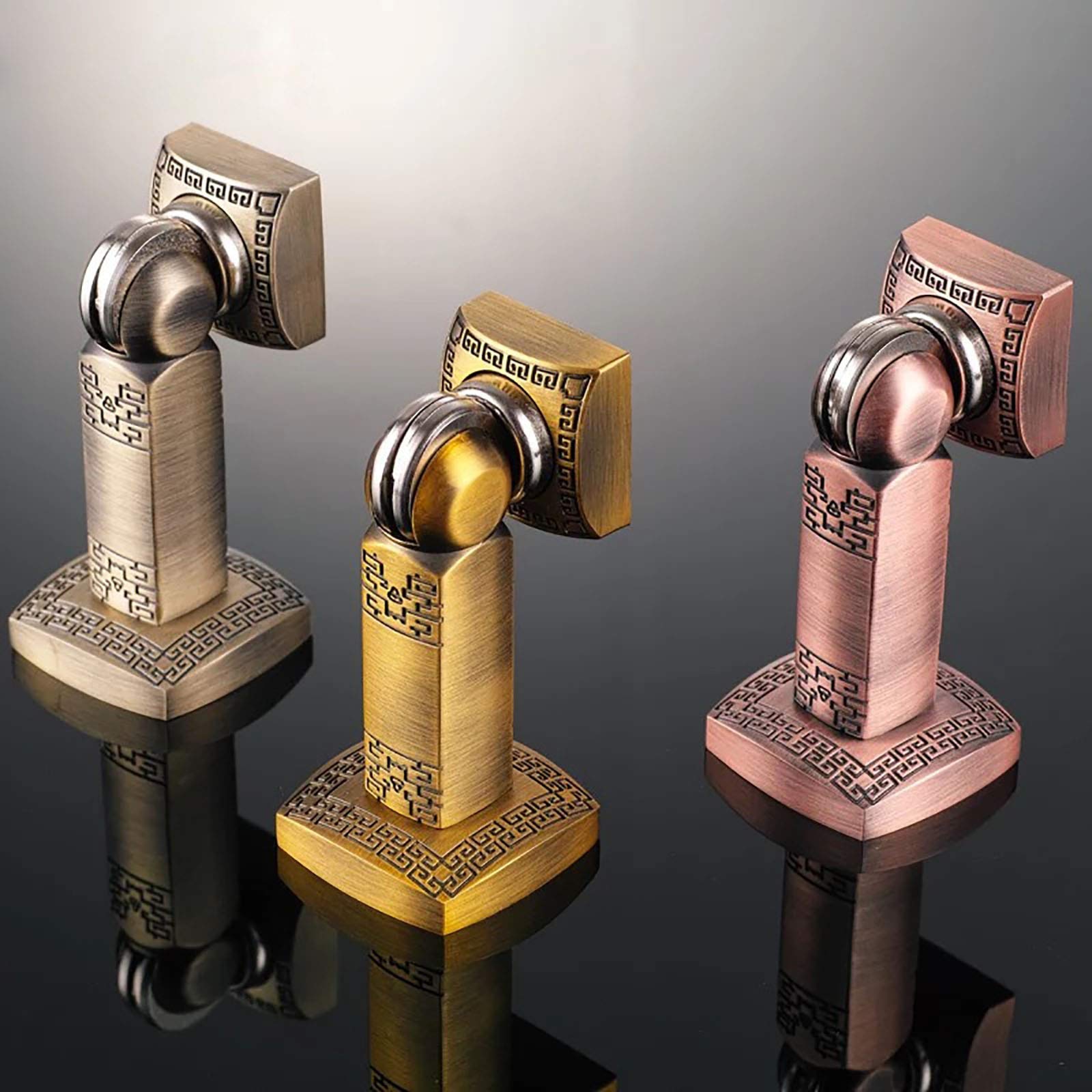 Tope de Puerta Magnético Tope de puerta succión doble propósito for el hogar y baño para Puertas interiores(Red bronze)