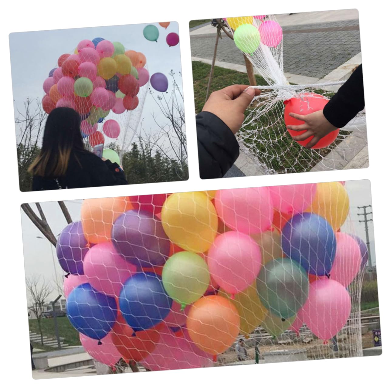 Wiederverwendbares Ballonaufstiegsnetz aus Kunststoff für Partys | Weißes Netzgewebe, Hält bis 1000 Ballons, Geeignet für Hochzeiten und Feierveranstaltungen