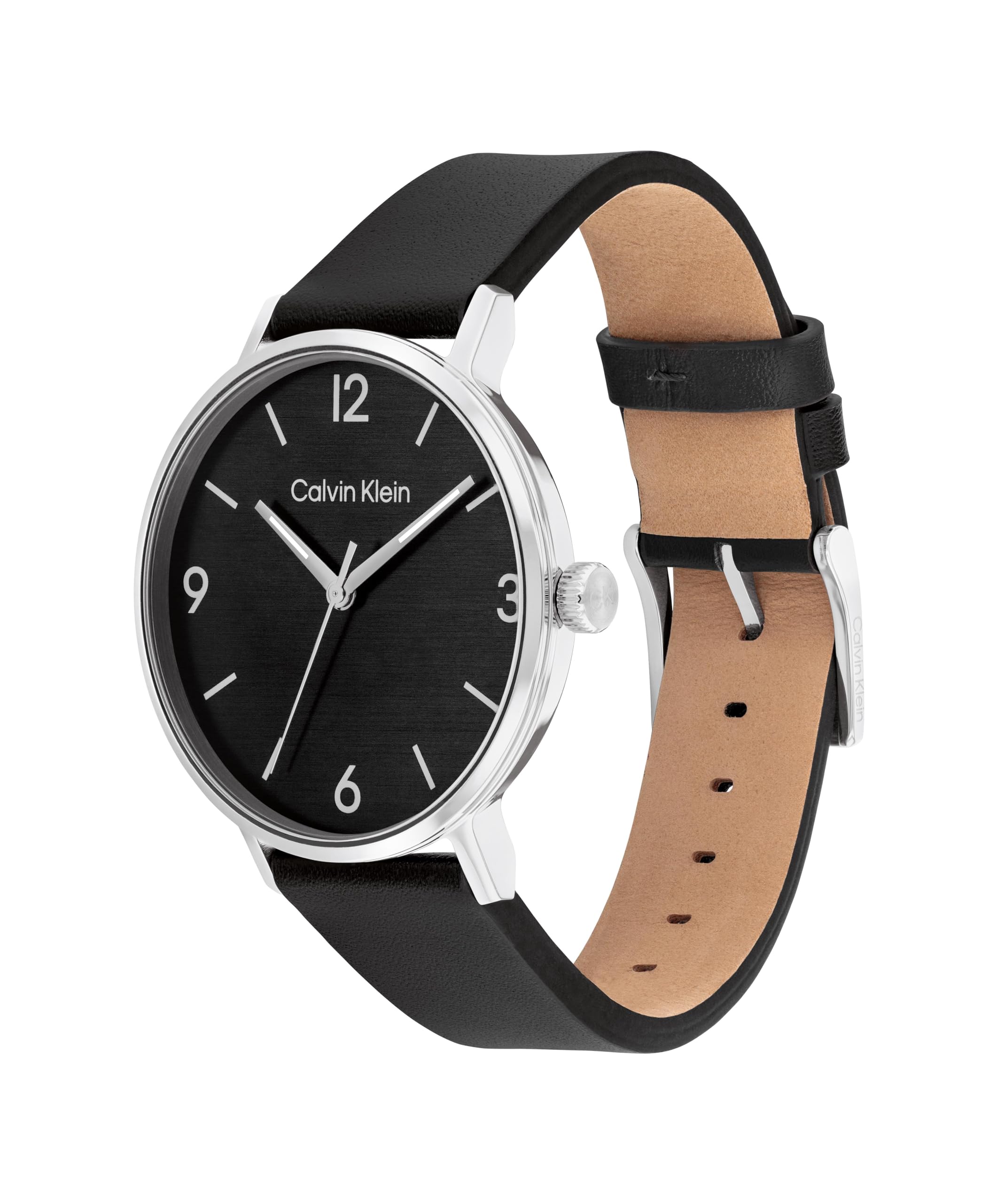 Calvin Klein Orologio con Movimento al Quarzo a Tre Lancette da Uomo Collezione MODERN con Cinturino in Maglia Metallica in Acciaio Inossidabile o in Pelle