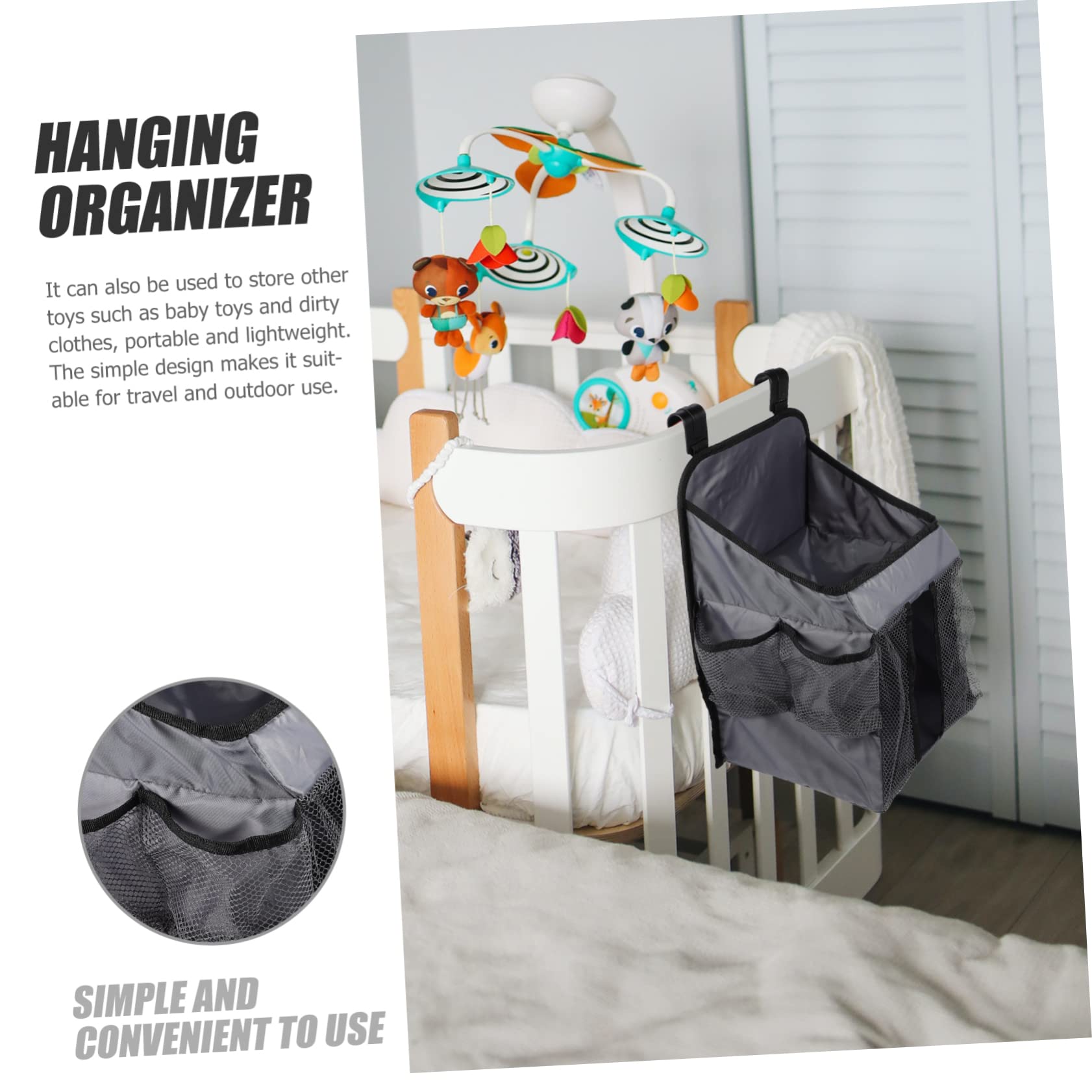 Hängender Windelorganizer für Babybett, Tragbare Aufbewahrungstasche | Oxford Stoff, Kunststoff und Karton, für Nasse oder Trockene Windeln, für Zuhause und Unterwegs