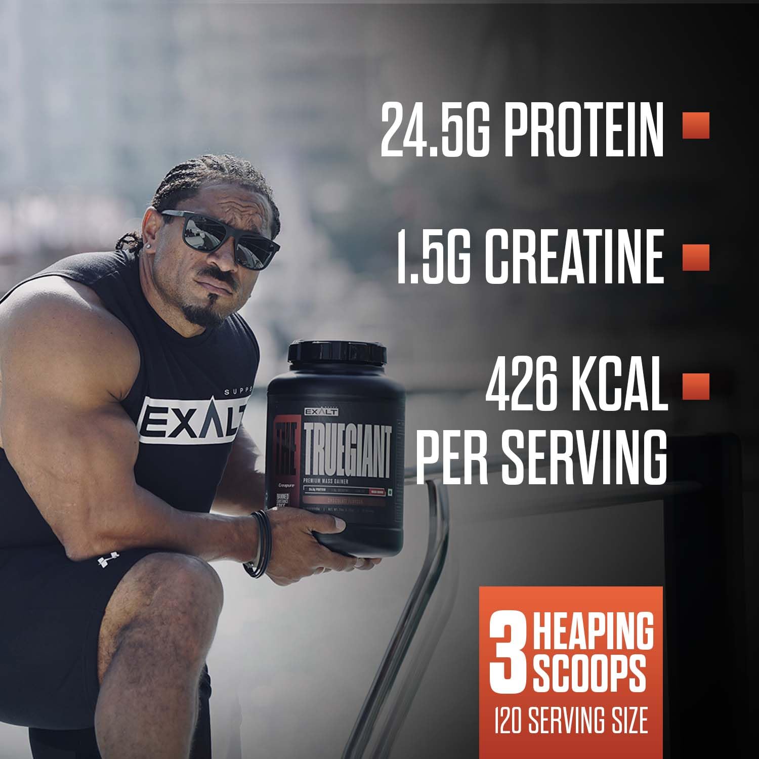 The TrueGaint Mass Gainer | Chocolate | 3.17 Kg | 26 Servings | 24.5g Protein | 1.5g Creatine | Low fat | Increases Muscle Growth — Amazon image 3