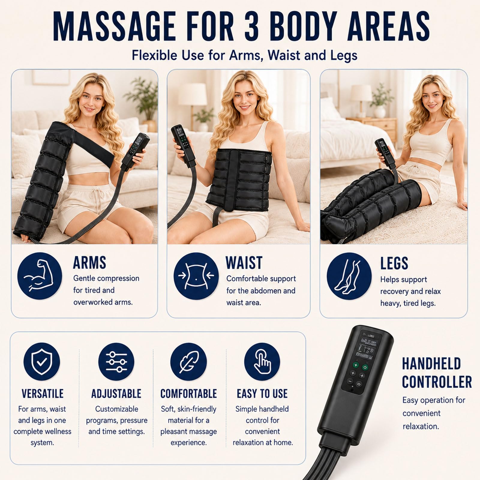 Presoterapia para Piernas con Recuperación Muscular y Compresión de Aire