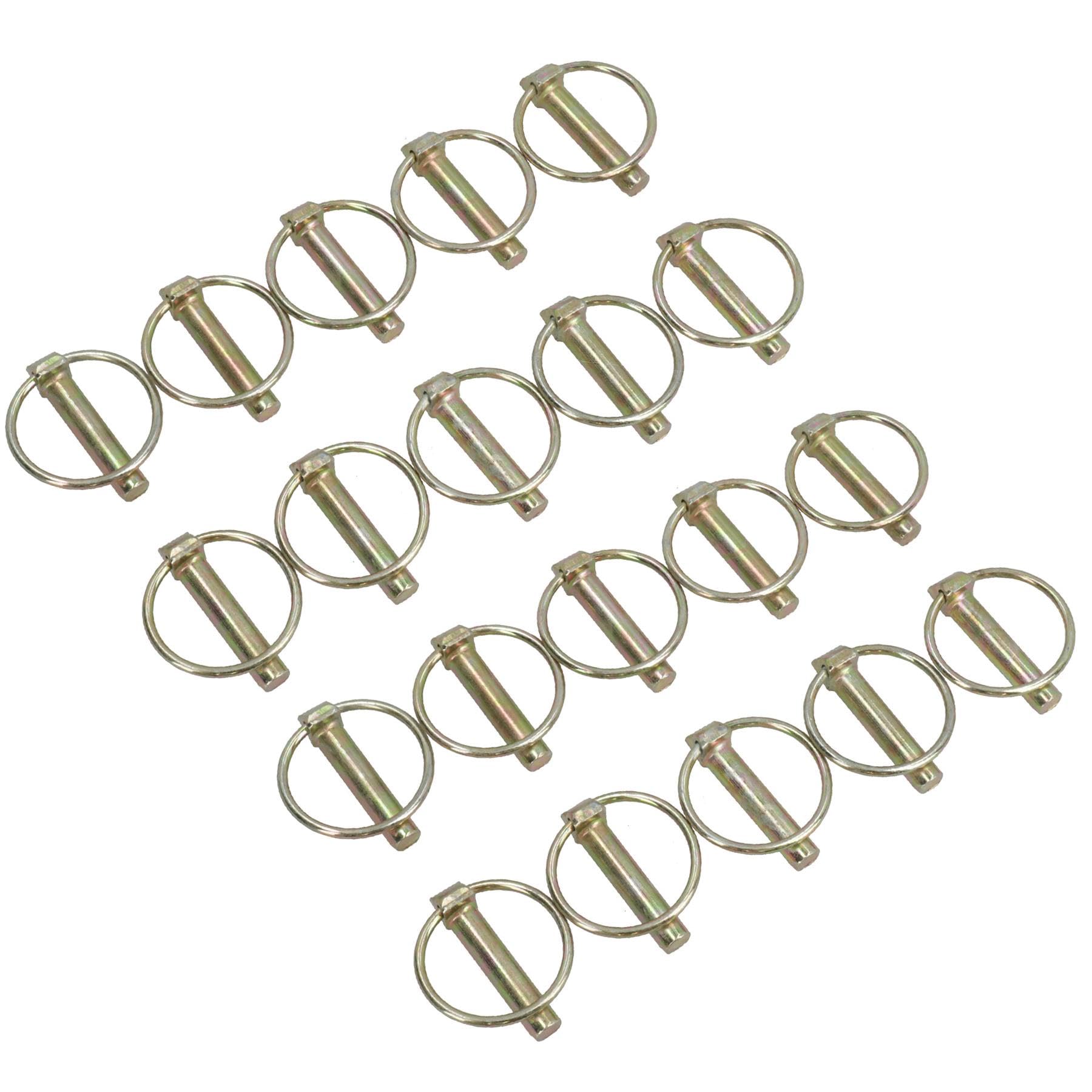 10mm Lynch Pins Clip Clamp (linchpin) Linkage Locking Pin 20pc Tractor Trailers, gray, 20 Pack