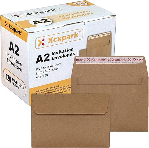 Vista 104 de 200 sobres de invitación imprimibles A6 de 4.75 x 6.5 pulgadas, sobres de papel blanco autosellados de 120 GSM para invitaciones, papeles, fotos