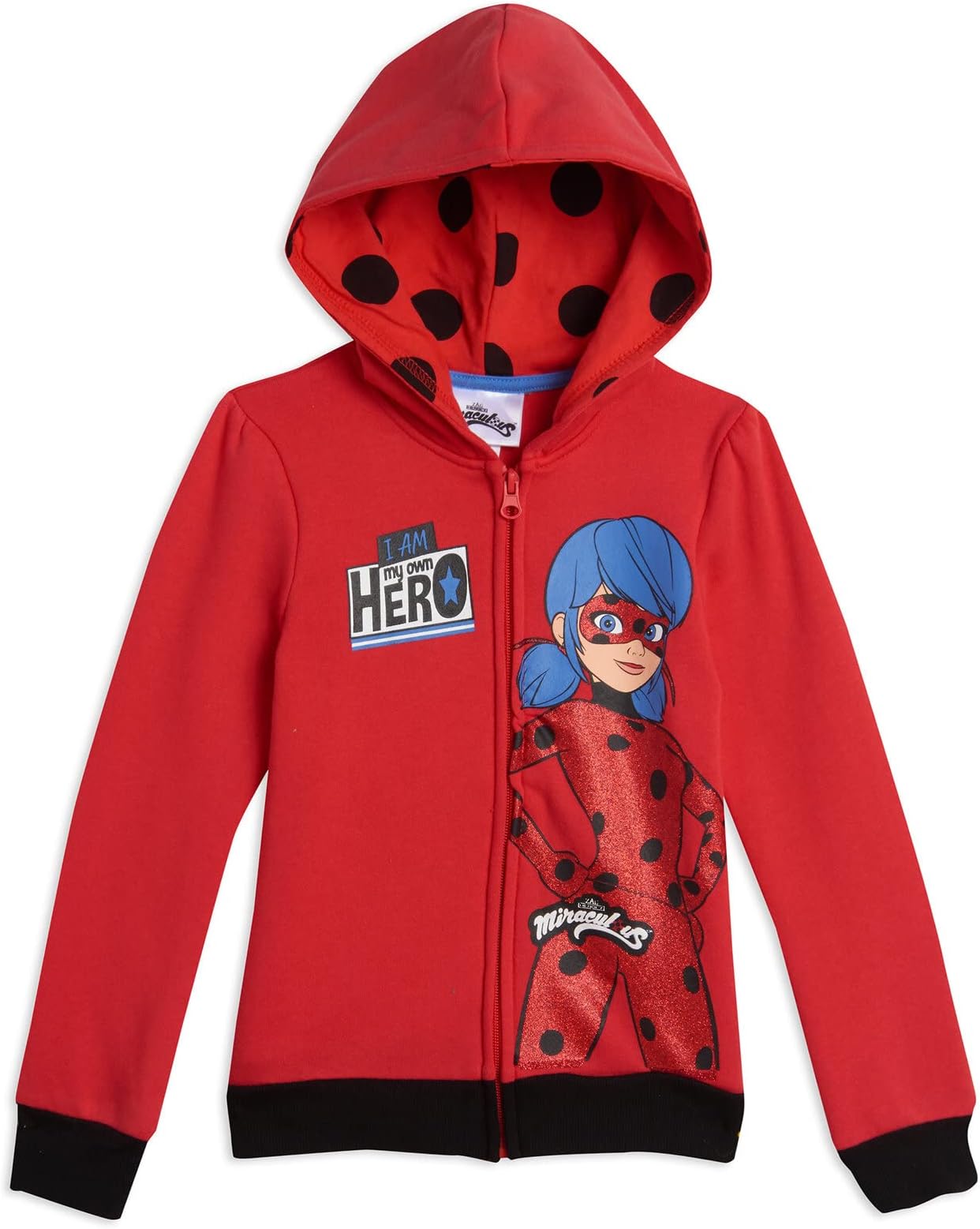 Miraculous Ladybug Girls Zip Up Hoodie Toddler to Big Kid