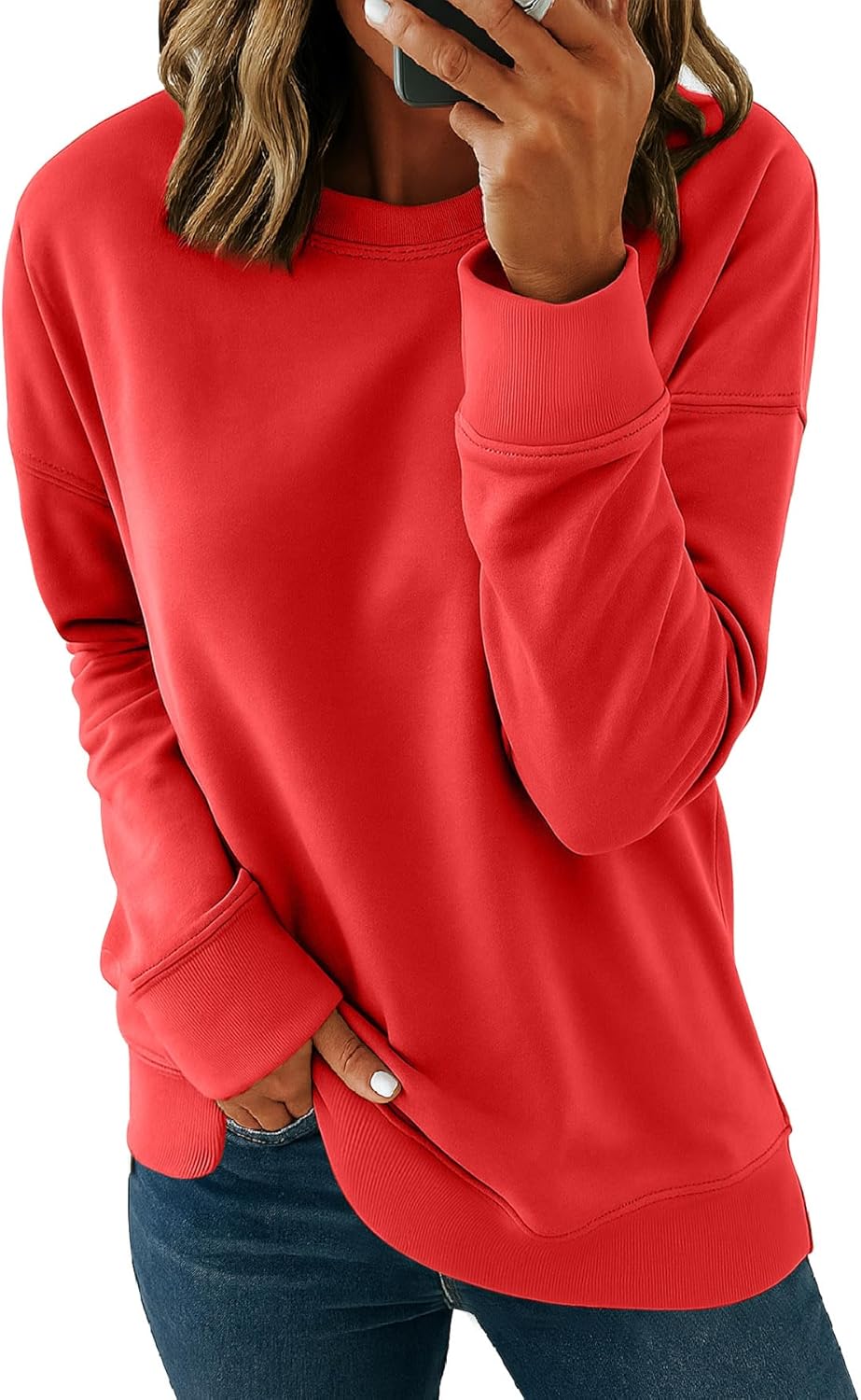 KINGFEN Womens Sweatshirts Fall Fashion 2025 Long Sleeve Tops Comfy Crewneck Casual Shirts