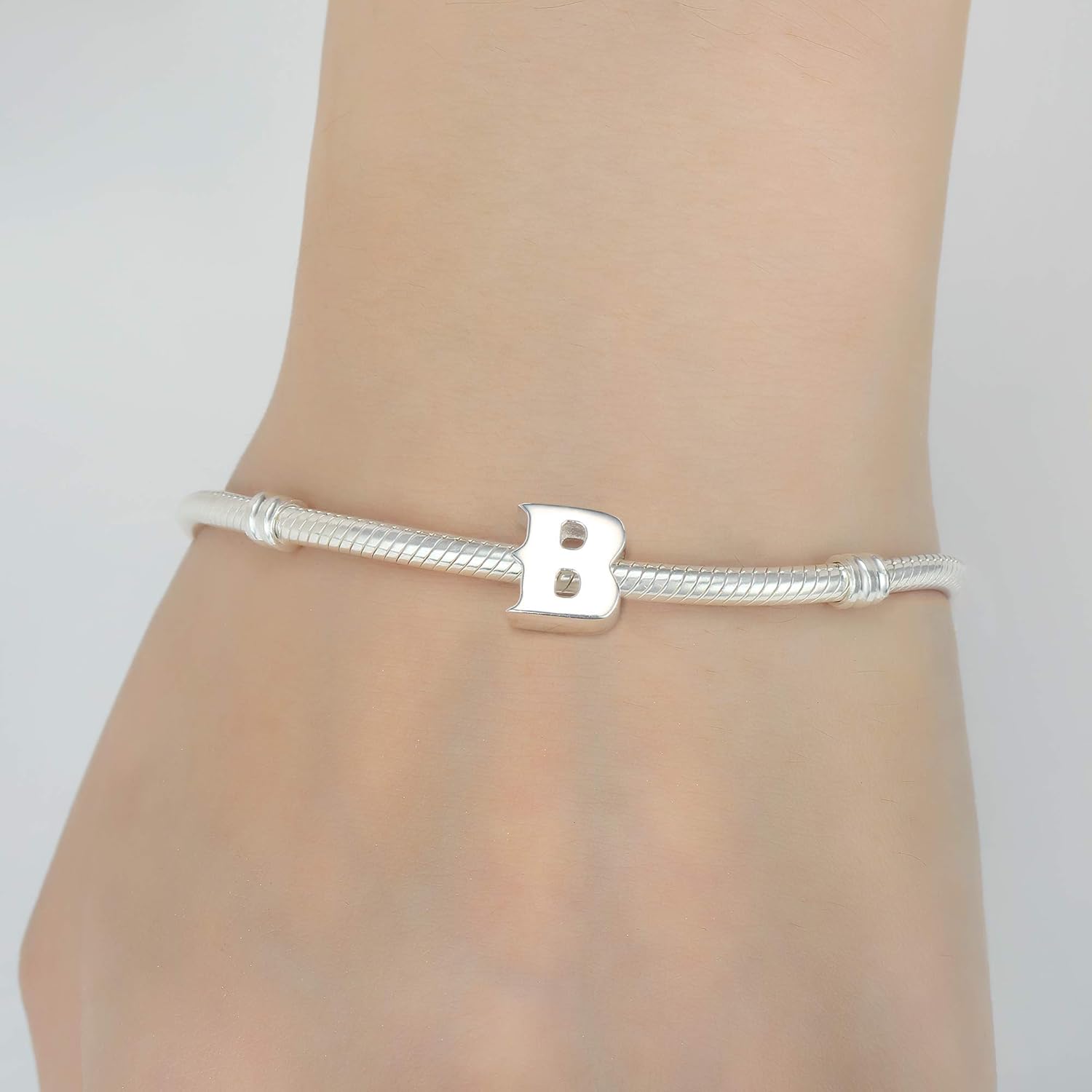 Alphabet Charms Letter Initial A-Z Genuine 925 Sterling Silver Beads fits Pandora Charms Bracelet (Letter B) - Image 5