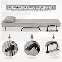 Vista 6 de Haddockway Sofá cama para una sola persona, sofá cama convertible tumbona, sillón plegable con almohada y 5 respaldos ajustables, cama reclinable