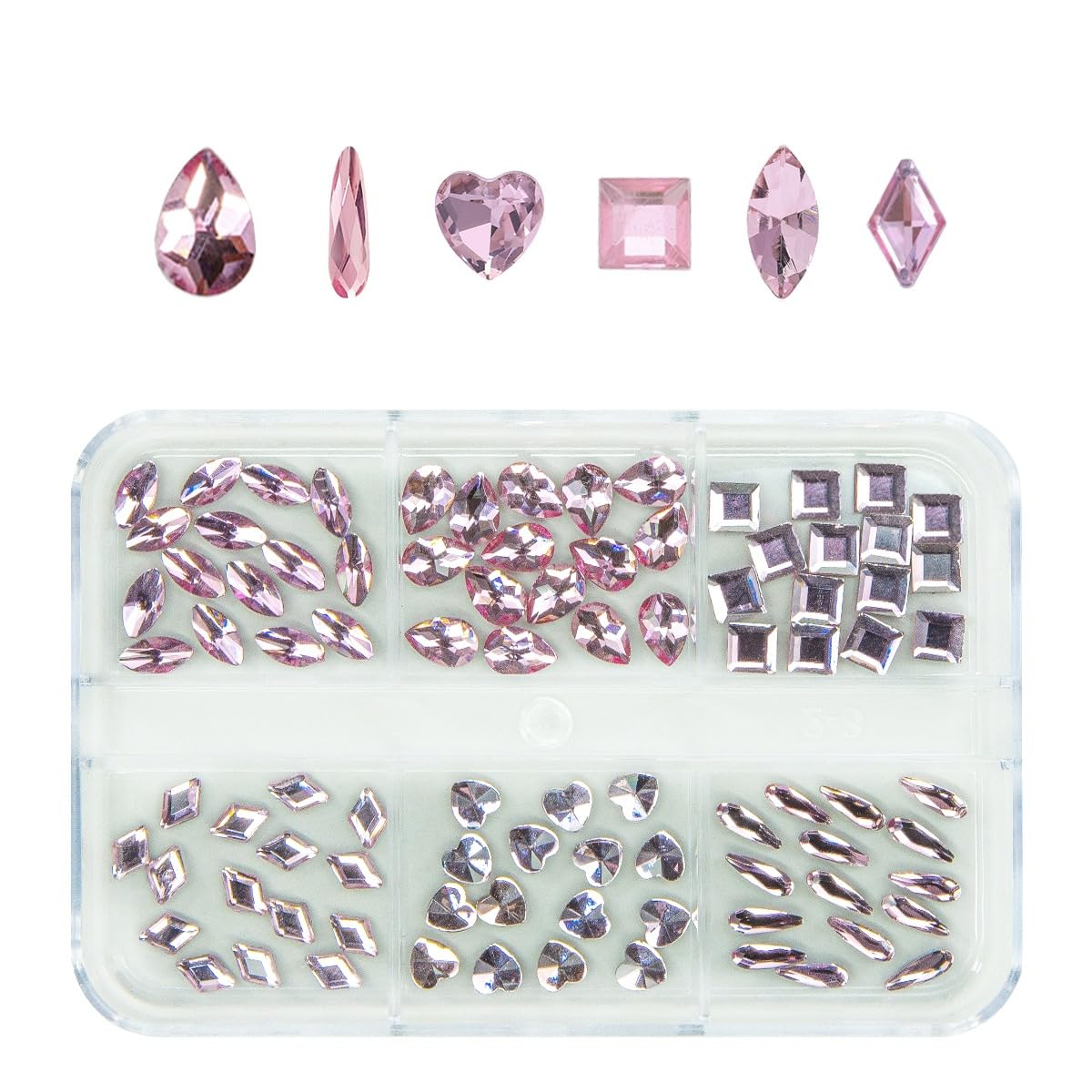 qiipii 120Pcs Red Rhinestones Nail Charms 12 Shapes Crystal Flatback Siam Red Big Gems Ruby Red K9 Glass Nail Stones Diamonds Jewels Nail Art Supplies Nail Decor for Nails Face Eyes Makeup Crafts DIY