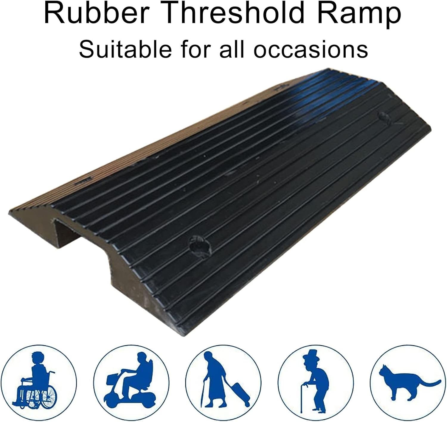 Rubber Ramps Heavy Duty,Threshold Ramps,Non-Slip Curb Ramp,Portable Wheelchair Disabled Accessory,for Garage,Sidewalk,Scooter,Bike,Motorcycle,Wheelchair (Size : 80x40x8cm)