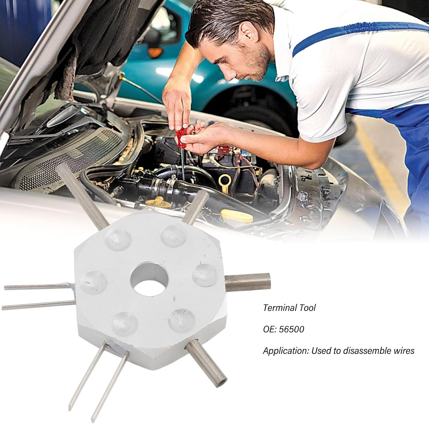 Terminal Tool 56500 High Hardness Multiple Ports Quick Release Terminal Remover for Wires Disassembly Professional Grade Metal Construction Compact Size