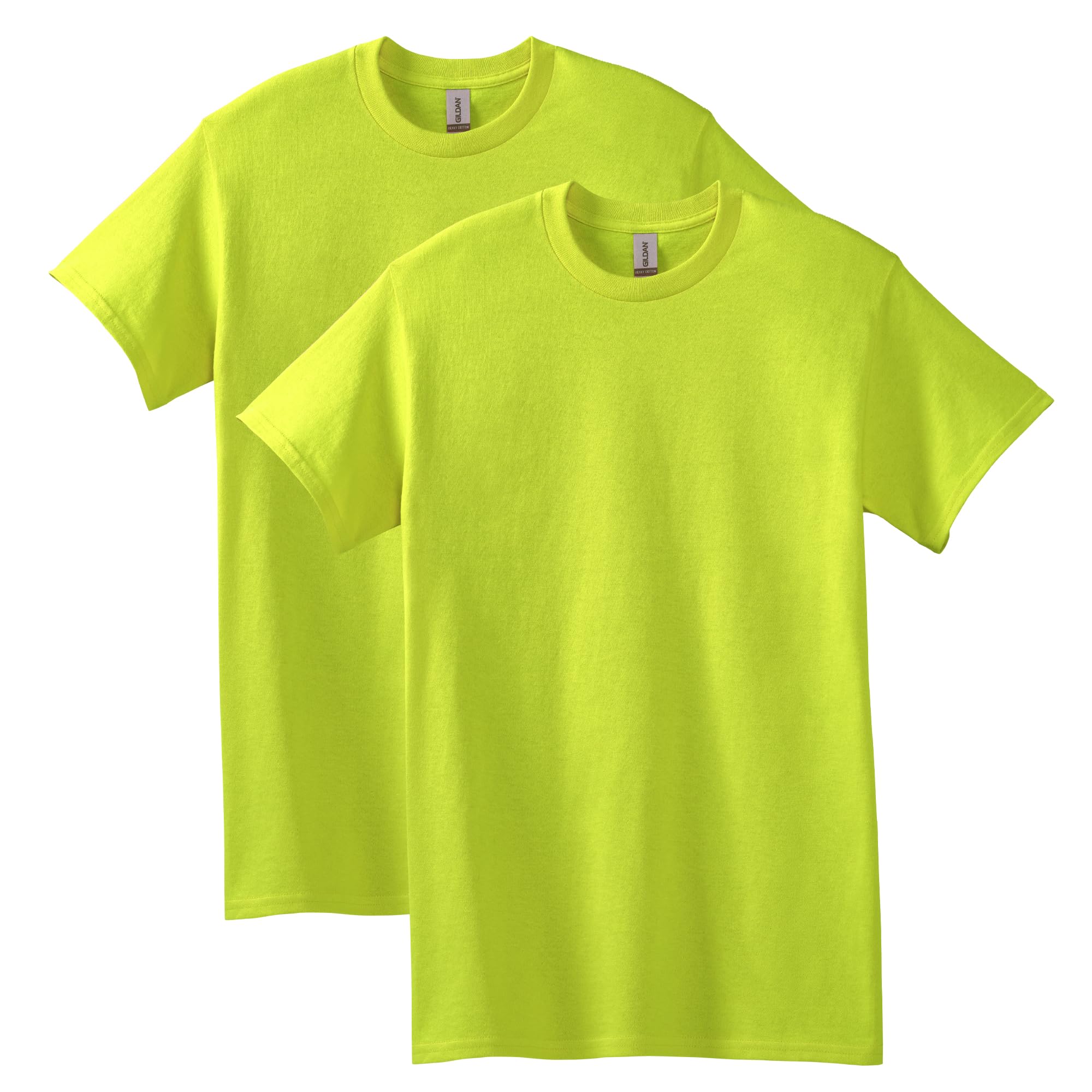 Gildan Heavy Cotton T-Shirt, Style G5000, Multipack, Safety Green (Pack of 2), XXL