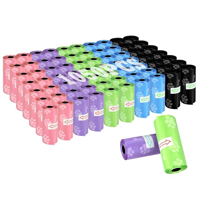 Withosent 1050PCS Bolsas Caca Perro, 70 Rollos Bolsas Excrementos Perros con Porta Bolsas Caca Perro