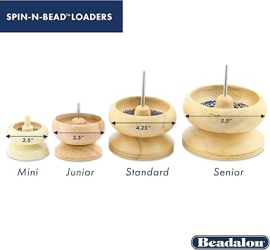 Beadalon Spin-N-Bead, Mini Size Bead Spinner Bowl Includes 1 Curved Big Eye Needle for Easy Bead Stringing and Jewelry Making, Natural