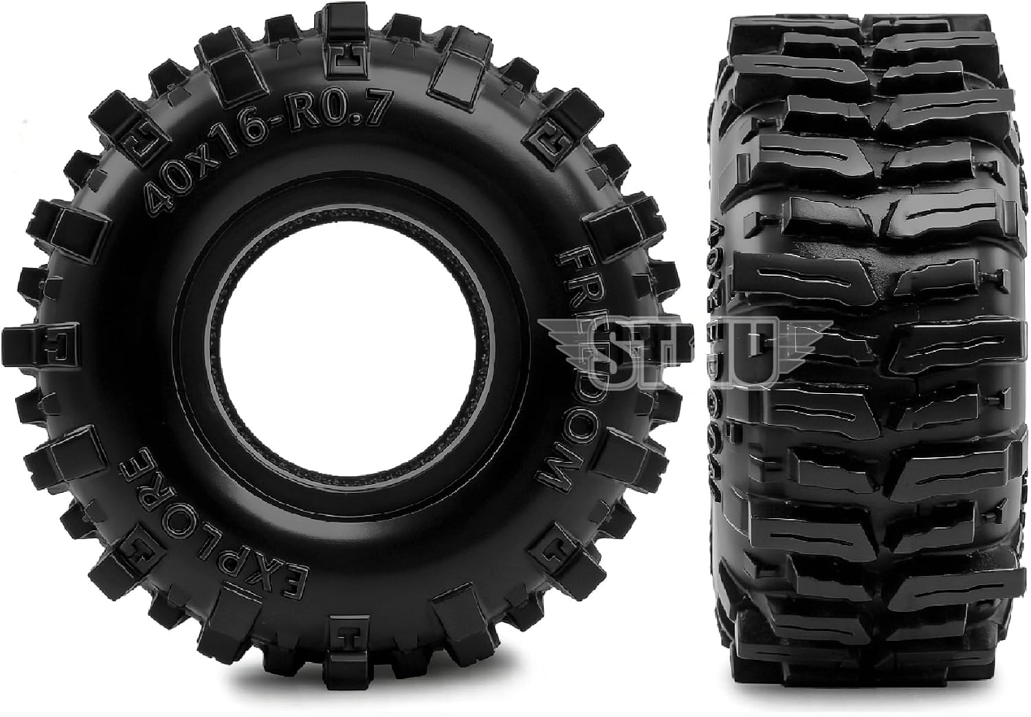 STMU 0.7'' MUD Tires OD 40 * 16mm Soft Sticky Tyres For /30 1/32 RC Crawler Axial SCX30 Redcat Ascent-32 Tires Upgrades (Tires)