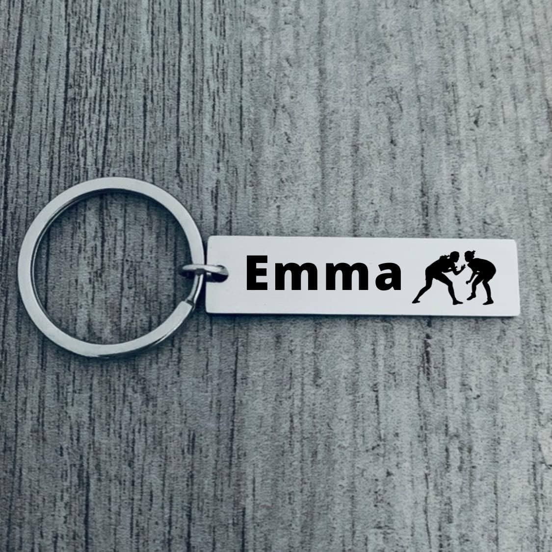 Personalized Wrestling Keychain, Custom Engraved Wrestling Gifts, Wrestling Jewelry Accessories - Image 4