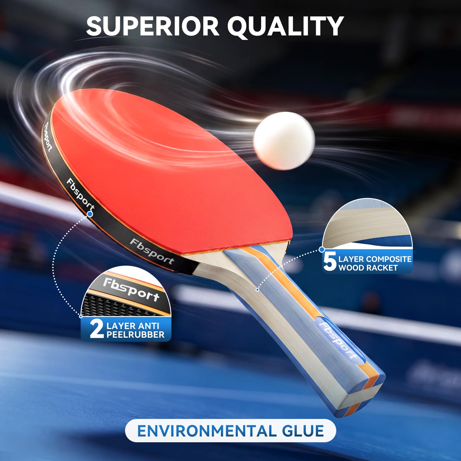 Set da ping pong con 4 pagaie, 1 rete retrattile, 8 palline, 1 borsa per il trasporto | Set di pipistrelli da ping pong per allenatori adulti famiglie indoor outdoor