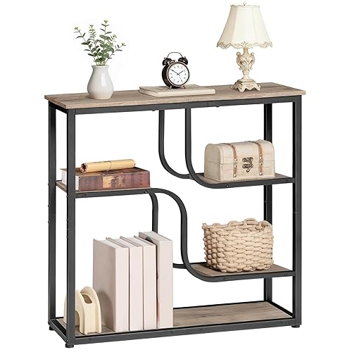 HOOBRO 29.5" Console Table, 5-Tier Sofa Table, Behind Couch Table