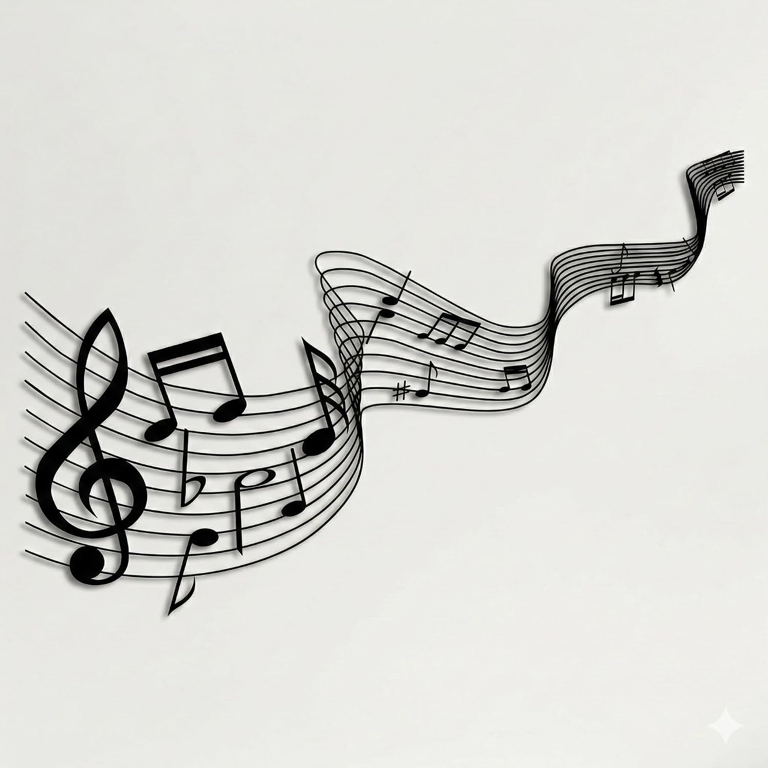 DEKADRON Metal Wall Decor, Music Time, Music Notes Wall Art, Music Decor, Music Lover Gift, Home Living Room Decoration, Wall Hangings (46" W x 30" H / 118x75cm)