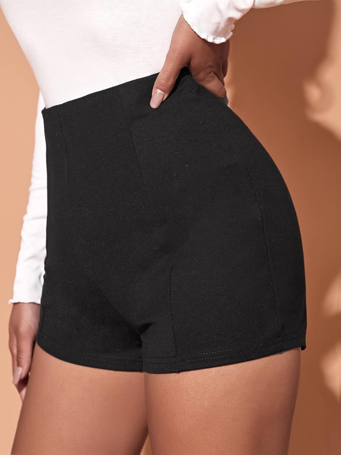 Floerns Women's Casual High Waist Skinny Shorts with Pocket - Image 3