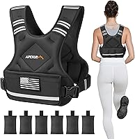 APEXUP Adjustable Weighted Vest 4-32lbs with 6 Iron Sand Weights, Large Pocket for Men Women - Running, Walking, Strength Training
