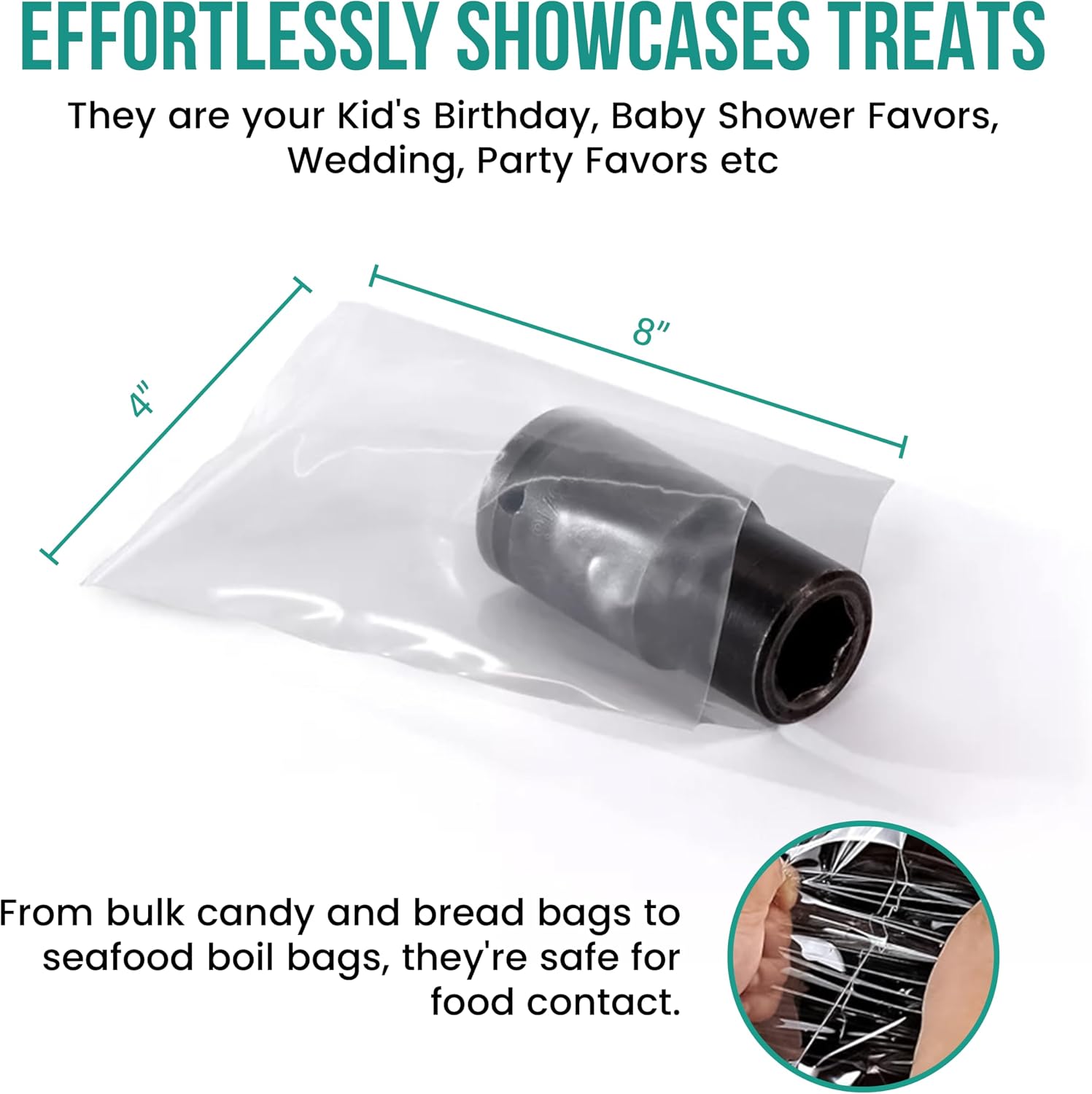 Levex - 4" x 8" (1000 Count) Open End Flat Top - 2-Mil Heavy Duty Clear Poly Bags for Packaging, Shipping, Storage & Food (Bags Do Not Have a Seal or Prints)