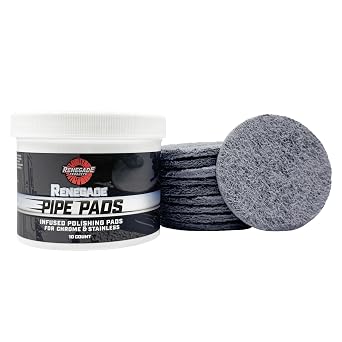 وسادات تلميع من الكروم والفولاذ المقاوم للصدأ من Renegade Products Pipe Dream Infused للأنابيب والمكدسات والعوادم والعجلات والمصدات