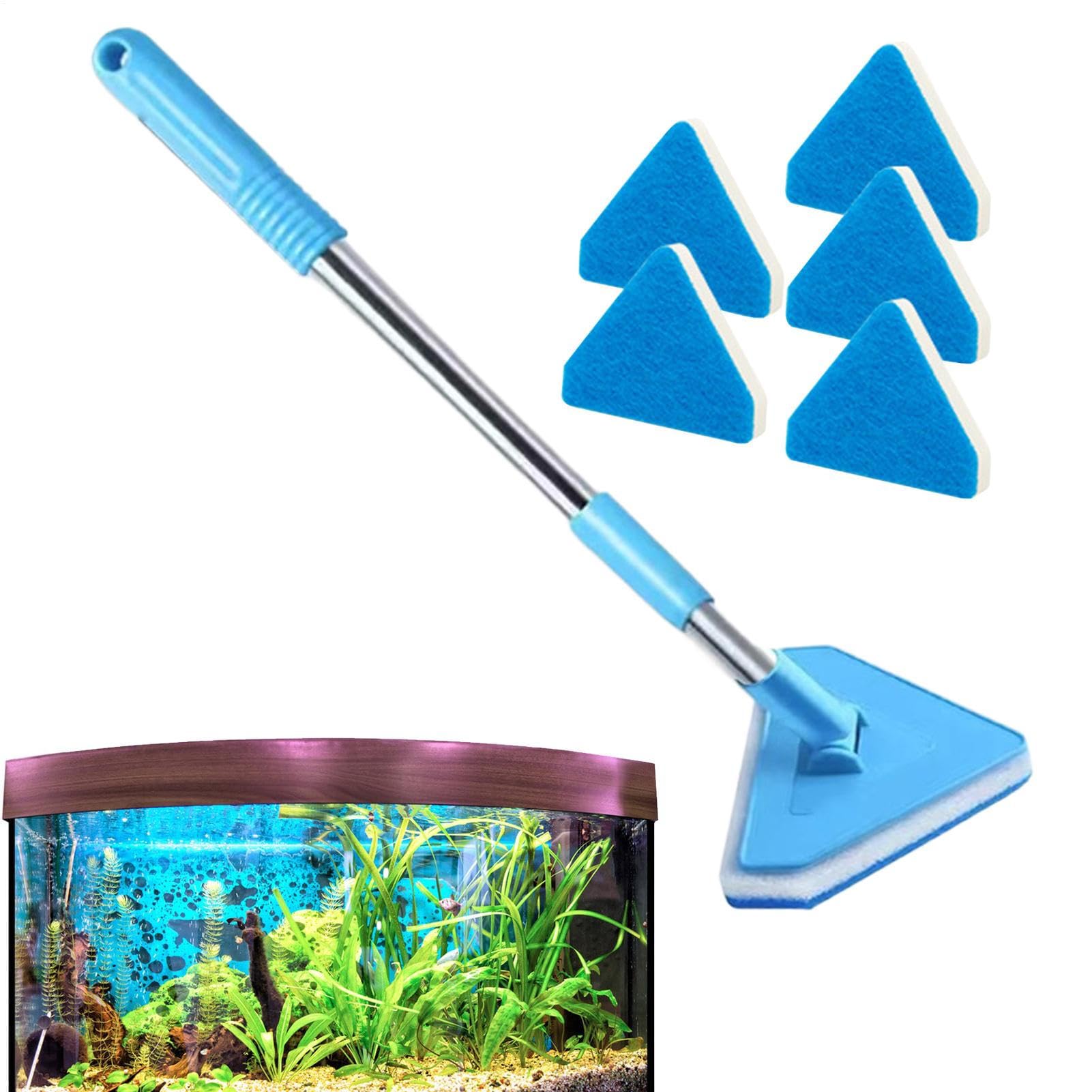 Aquarium Scheibenreiniger - Aquarium Bürste Mit Langem Stiel - & Schaber Set Zur Reinigung Von Aquarien, Teichen & Terrarien