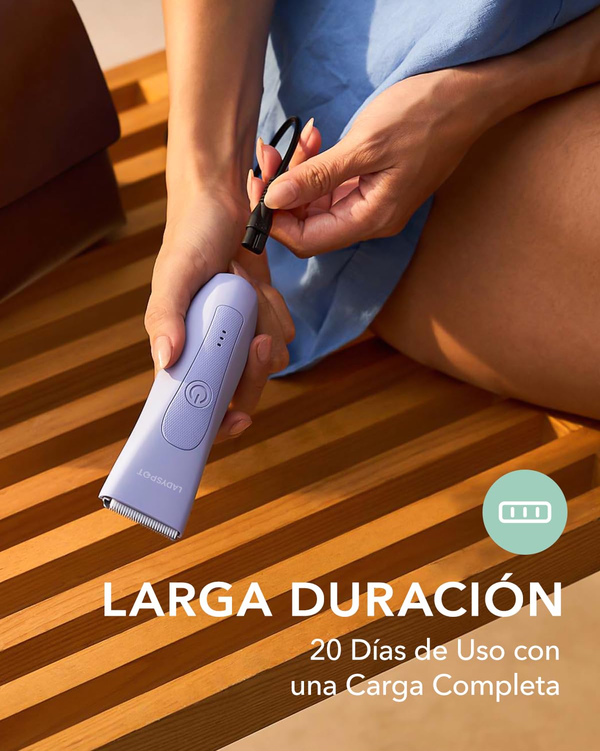 LADYSPOT Afeitadora Mujer, Rasuradora Mujer Zona Intima, Uso en Seco y en Mojad, IPX7 Impermeable, Afeitadora Corporal Recargable, Depiladora Electrica Pubis