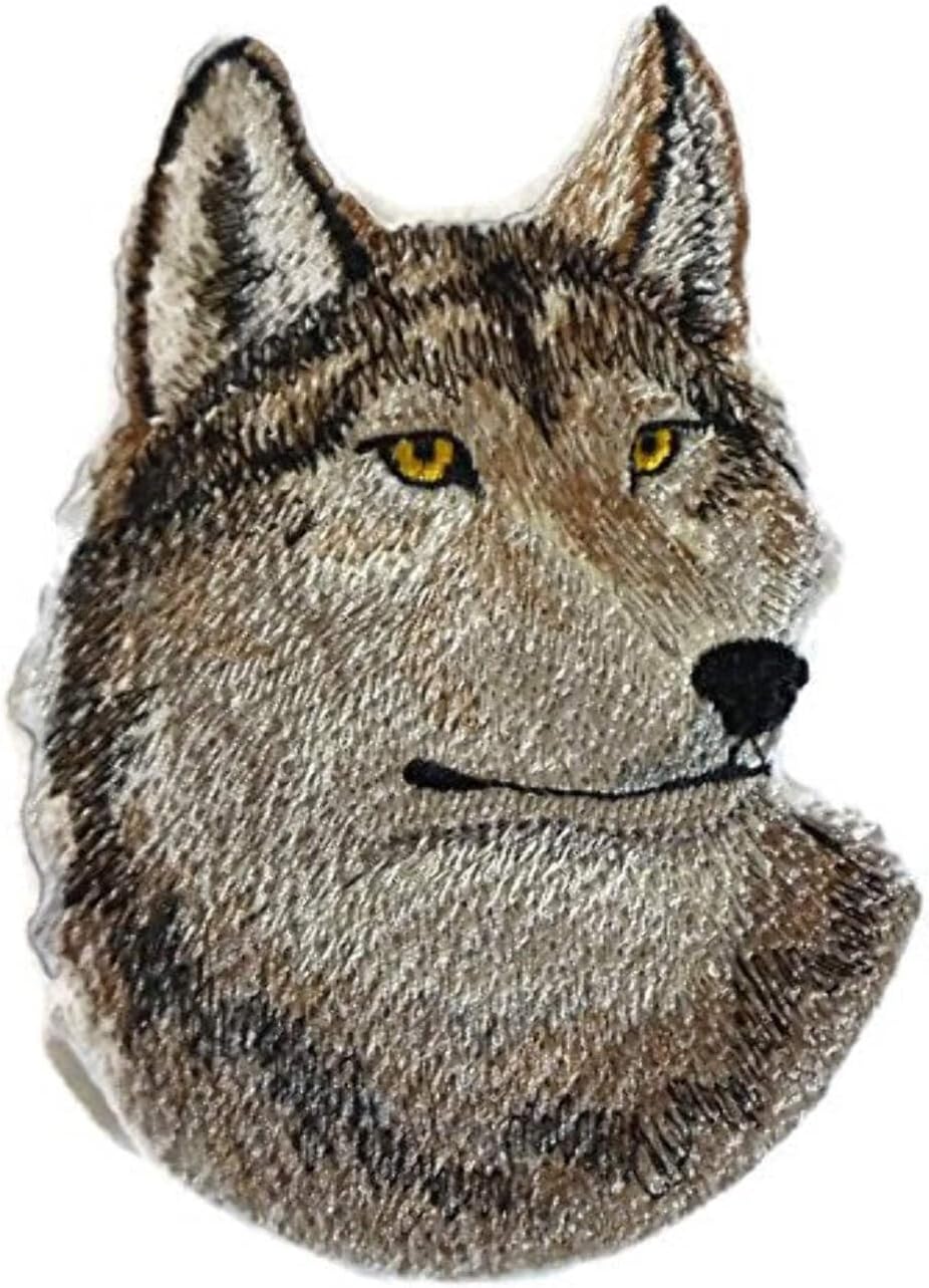 BeyondVision Nature Weaved in Threads, Amazing Animal Kingdom [Wolf Face ] [Custom and Unique] Embroidered Iron on/Sew Patch [5.11" *3.7"] [Made in USA]