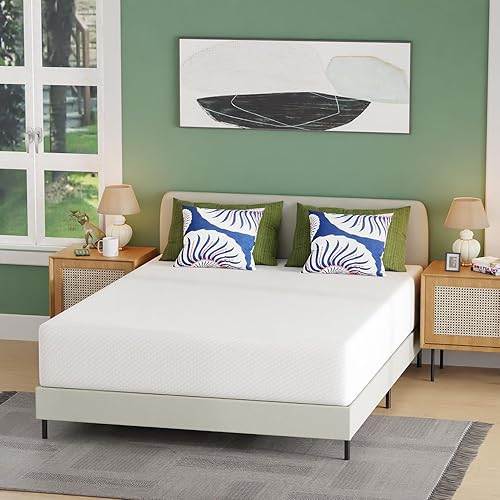 BestMassage Colchón de espuma viscoelástica de gel de 12 pulgadas para sueño fresco y alivio de presión, colchón Queen de firmeza media para niños