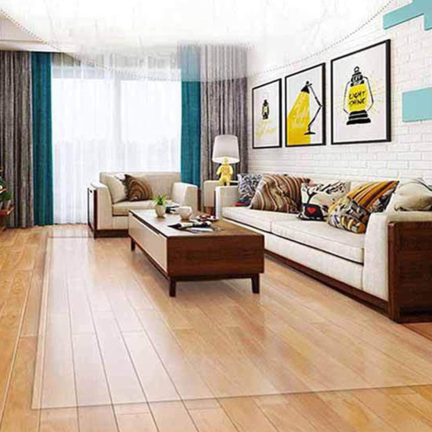 1.5mm Clear Chair Mat for Hardwood Floor, Transparent Floor Mats Wood/Tile Protection Mat for Office & Home,1.5mm-125x455cm