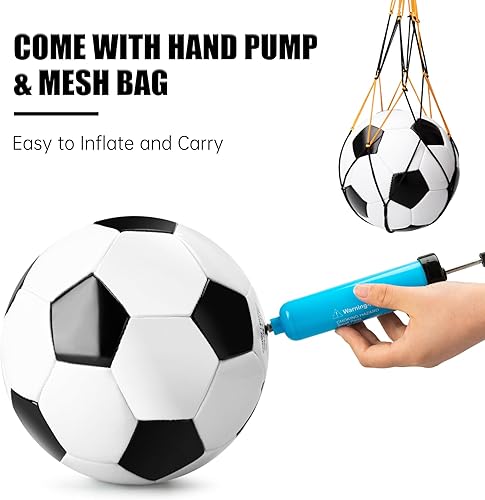 Miniatura 3 de Balón de fútbol tamaño 2, tamaño 3, 4, tamaño 5 con bomba desinflada, paquete individual, 2 o 3 unidades, tamaño oficial y pelota de entrenamiento