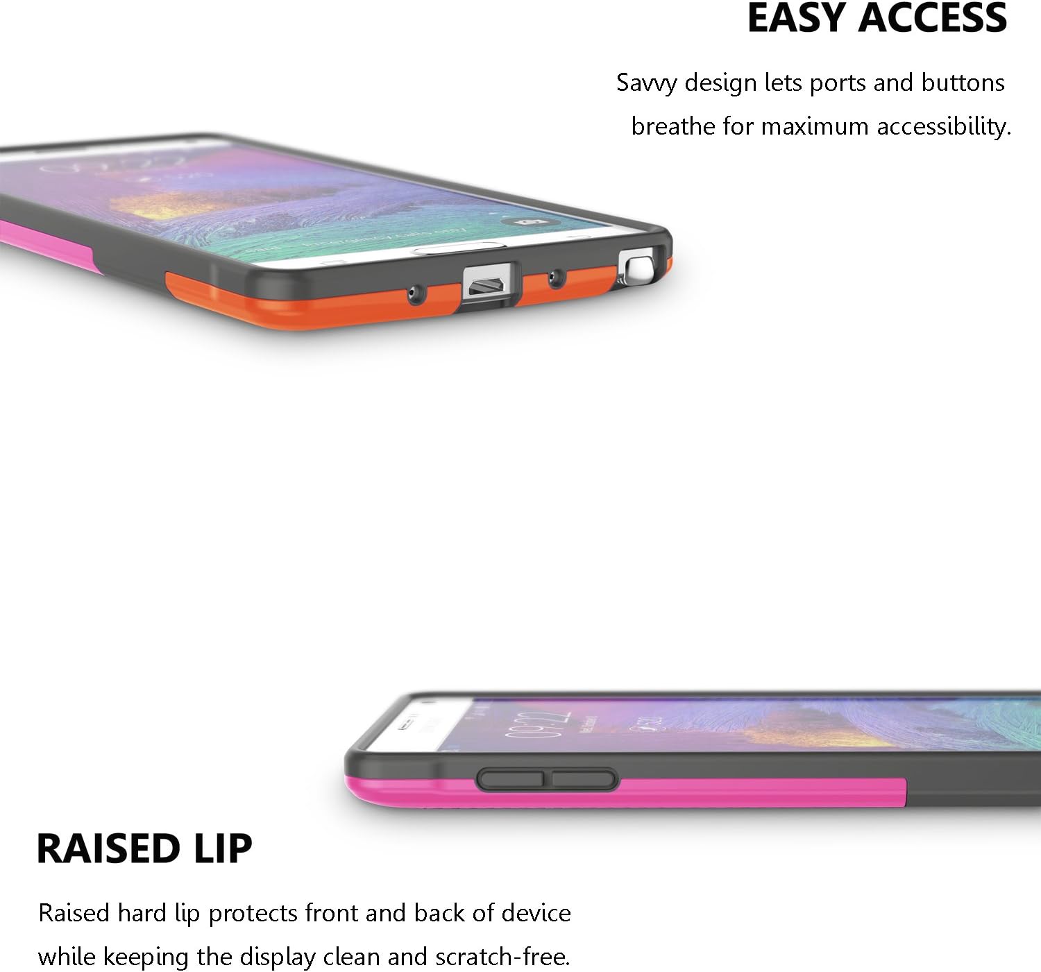 Note 4 Case, Galaxy Note 4 Case, Jeylly [3 Color] Slim Hybrid Impact Rugged Soft TPU & Hard PC Bumper Shockproof Protective Anti-Slip Case Cover Shell for Samsung Galaxy Note 4 Verizon - Gray