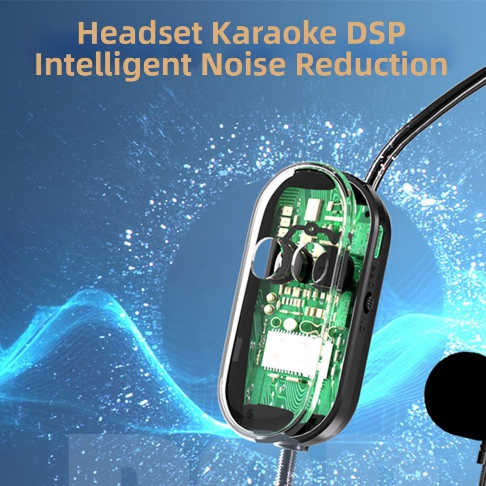 Tragbares 2,4 GHz Funkmikrofon Automatisches Pairing Klarer Sound für Instrumente Vortrag Kompatibel mit Soundbar Receiver Box Schwarz Inklusive Headset